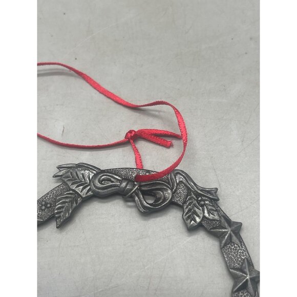 Christmas wreath ornament metal bow stars empty center ribbon 3x3" READ - Picture 2 of 5